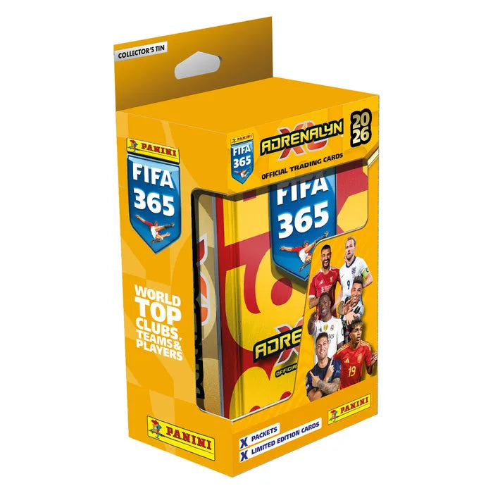 Panini FIFA 365 Adrenalyn XL 2026 Classic Tin Front View