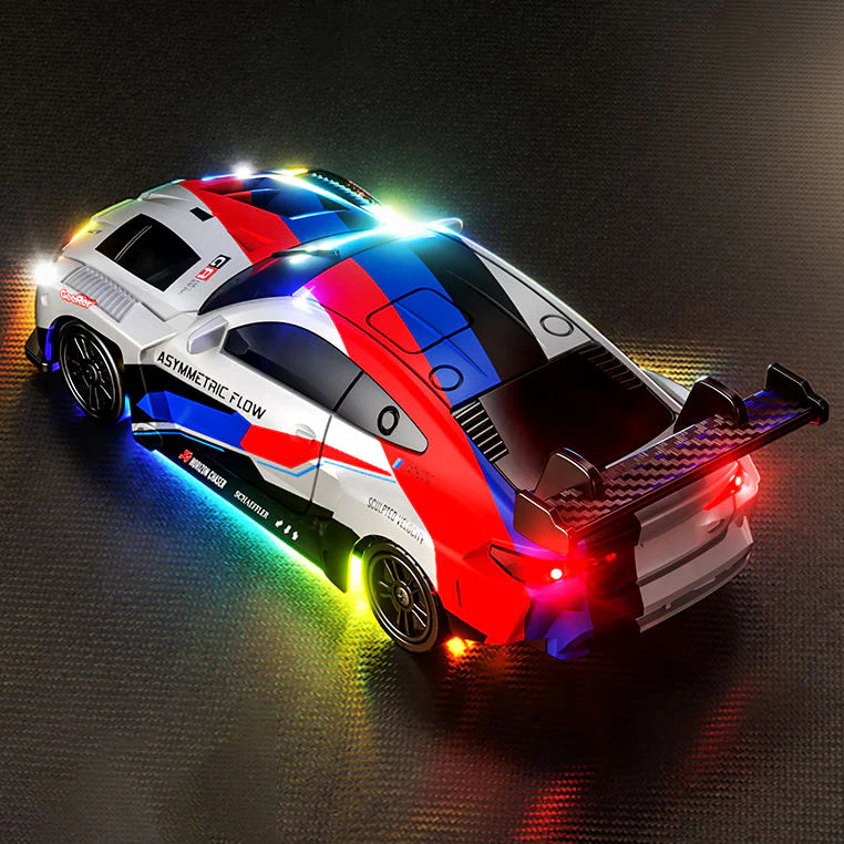 88RC RC43-B3 1/43 4WD Drift RC Car with Gyro & Alloy Body – RTR Mini Racing Car (18km/h, LED Lights)