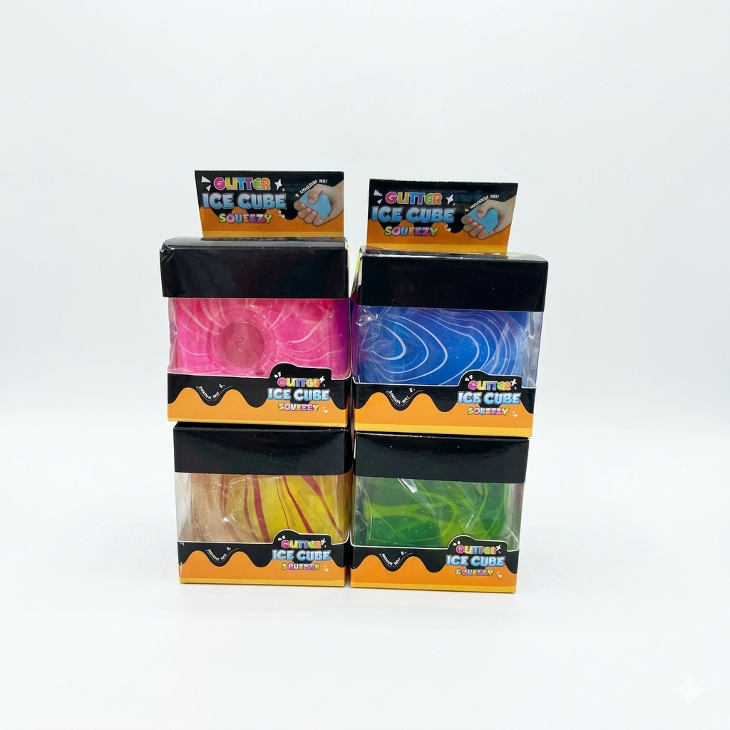 Glitter Ice Cube Squeezy Sensory Fidget Toy