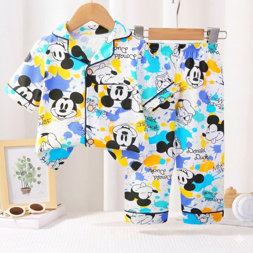 Vibrant Disney Splash Art Kids Pajama Set