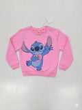 Disney Girls' Lilo & Stitch Pink Graphic Pullover Sweatshirt
