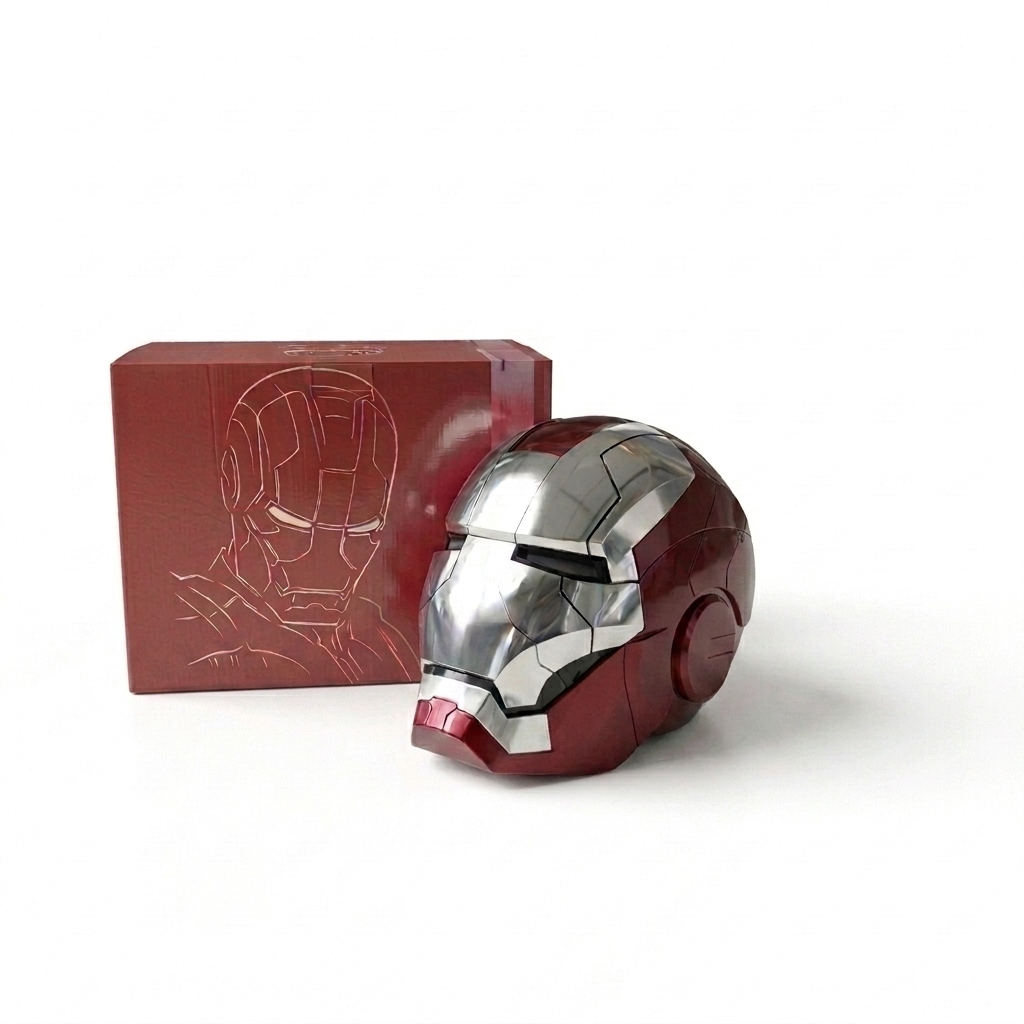 Iron Man Mark 5 Wearable Electronic Helmet 1:1 With Voice Remote and Touch Controls Red Color