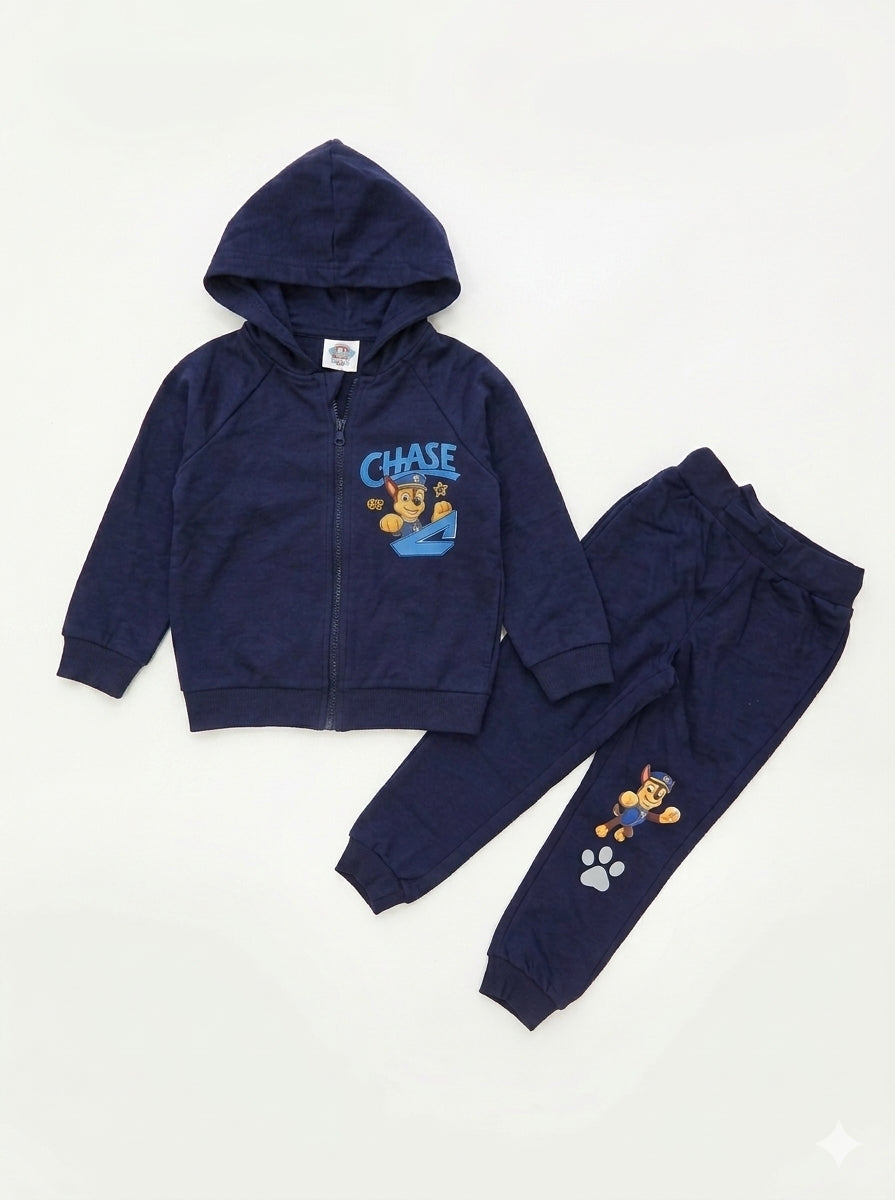 Paw Patrol "Chase" Kids Navy Blue Full-Zip Hooded Tracksuit Set