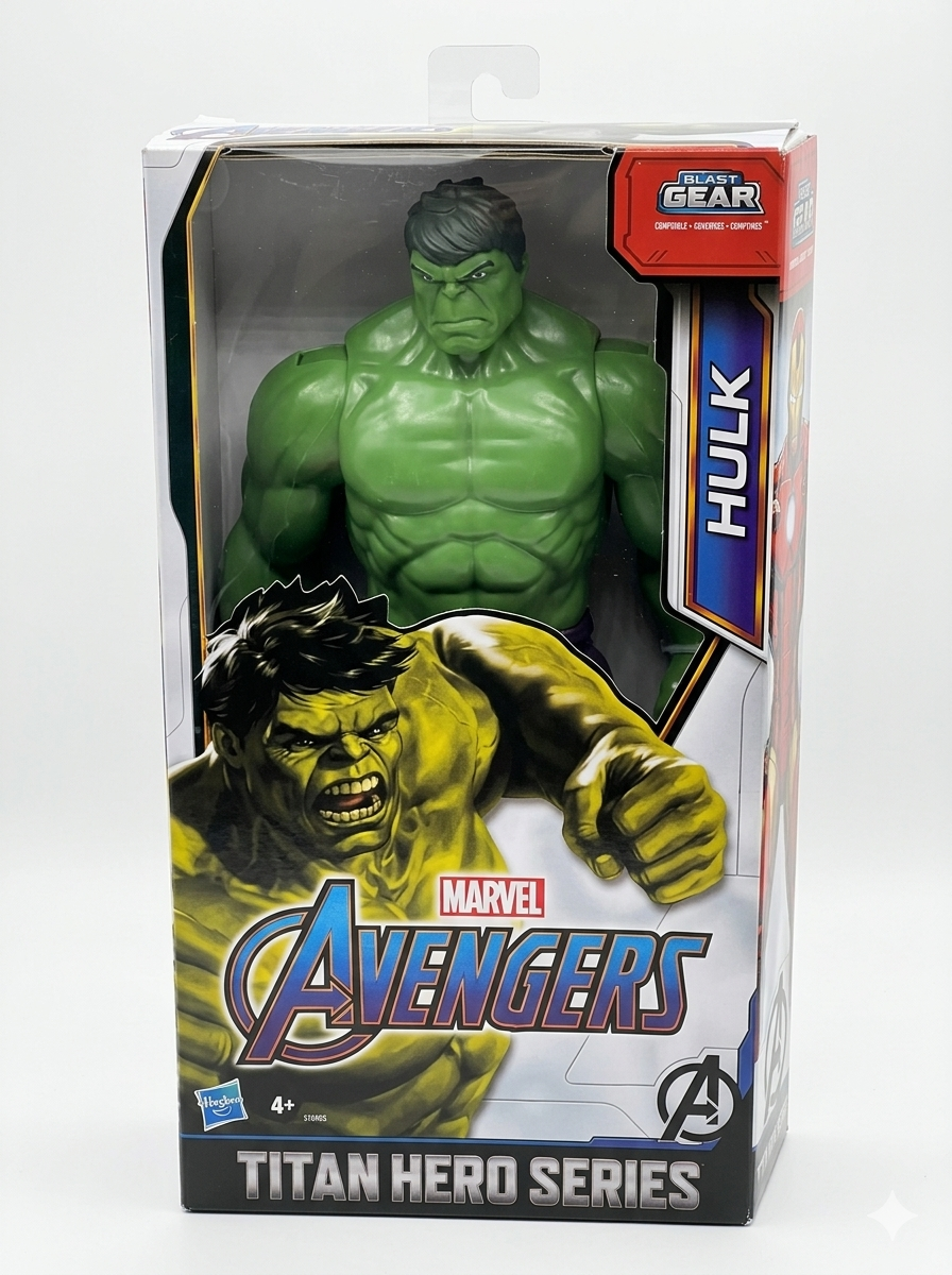 MARVEL Avengers Titan Hero Series Blast Gear Deluxe Hulk Action Figure, 12-Inch Toy, For Kids