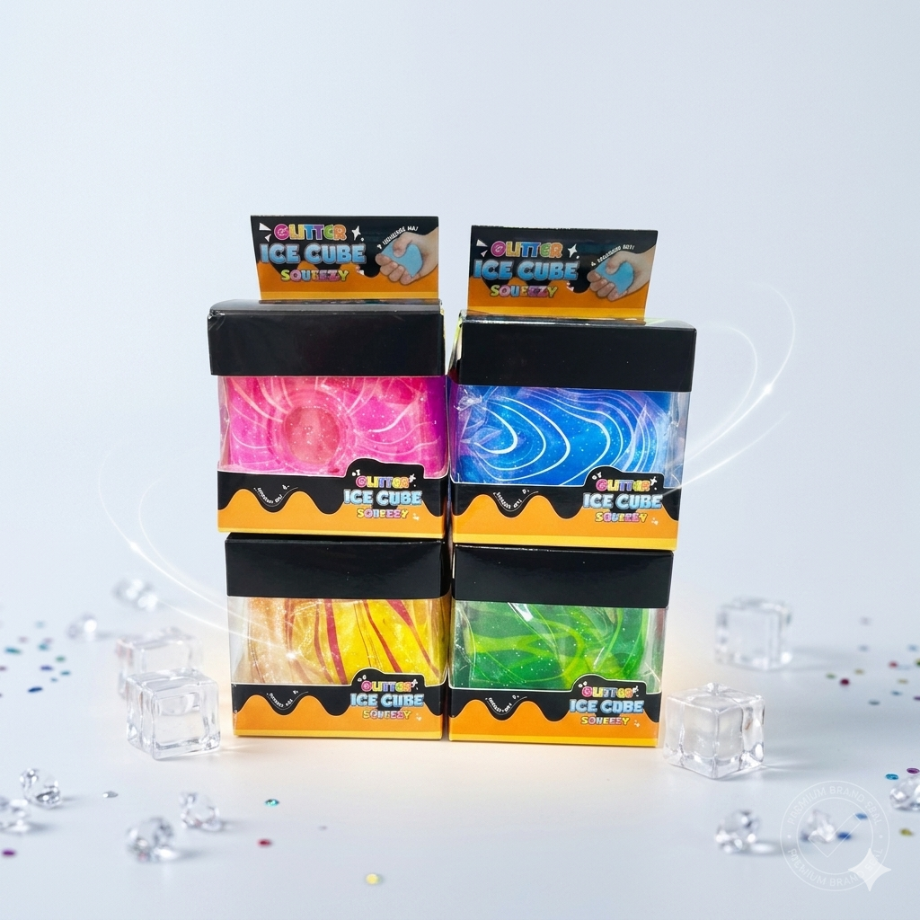 Glitter Ice Cube Squeezy Sensory Fidget Toy