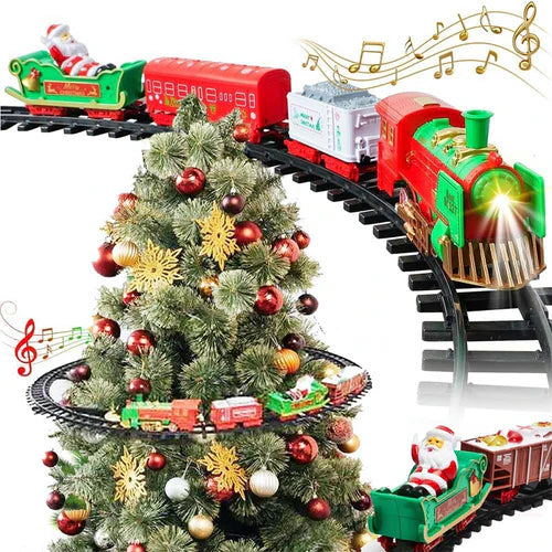 Christmas Claus Sleigh Train Electric Xmas Rail Train Toys