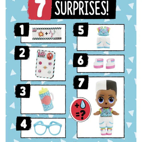 L.O.L. Surprise! Boys – Let’s Be Friends! Series 1 - 7 Surprises Including Outfit, Accessories & Water Reveal Collectible Brother Dolls of Fan Favorites Random Styles in Blind Pack