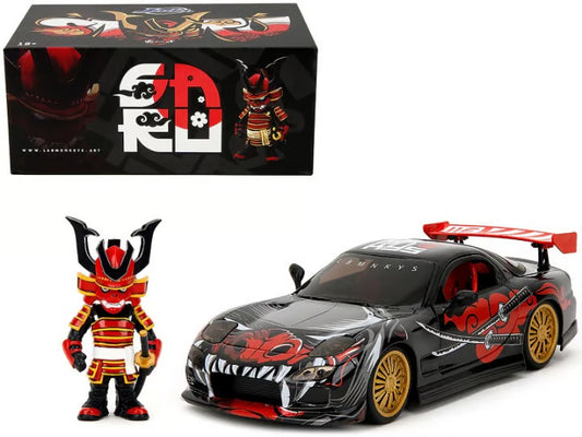 1993 Mazda RX-7 Black with Graphics Lab Monkeys with Saru Diecast Figure 1:24 Scale