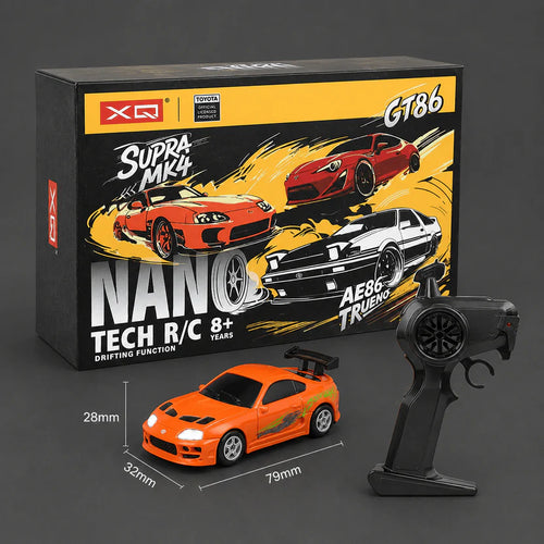 XQ Nano Tech 1:64 Toyota Supra MK4 mini RC drift car with remote controller and retail box Cocoland Toys