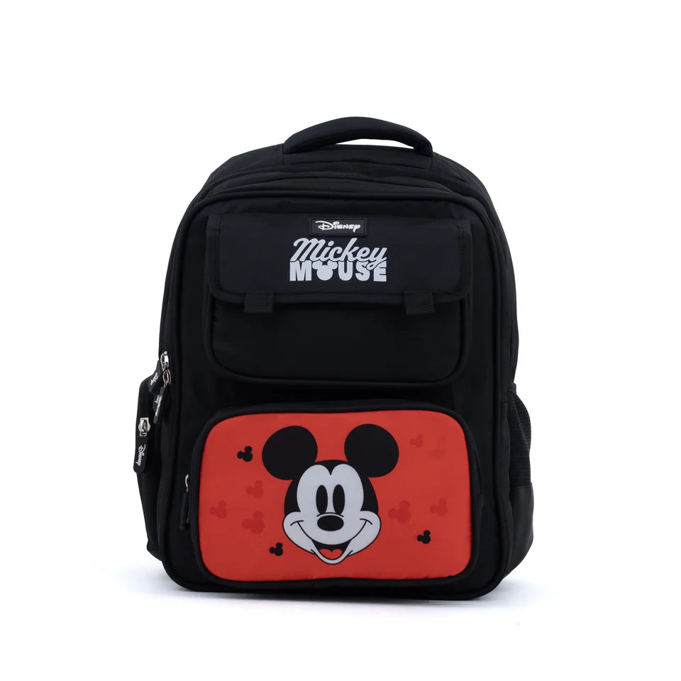 Novex Snug-On Mickey Mouse Printed Boy Kids School Bag for 1st Class to 4th Class - 16 Inch