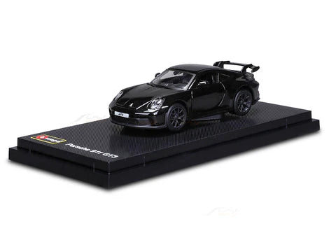 Bburago Porsche 911 GT3 Black 1:64 diecast model on display base Cocoland Toys