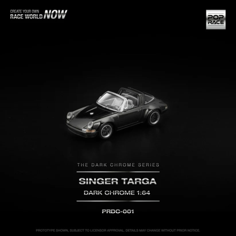 POPRACE SINGER TARGA - DARK CHROME 1:64 SCALE