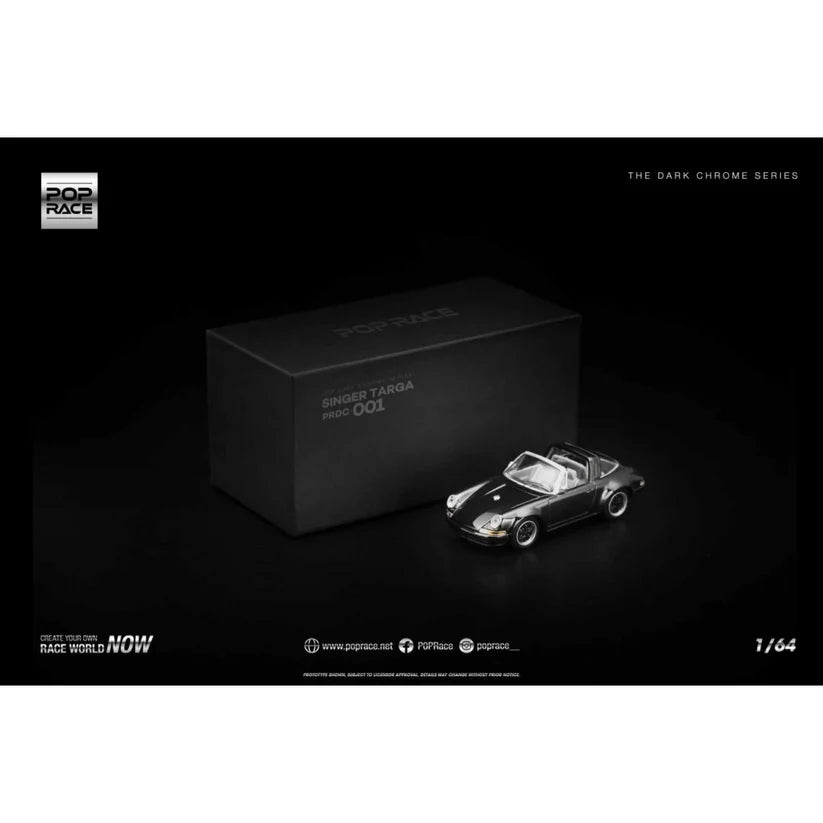 POPRACE SINGER TARGA - DARK CHROME 1:64 SCALE