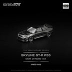 POPRACE SKYLINE GT-R R33 - DARK CHROME 1:64 SCALE