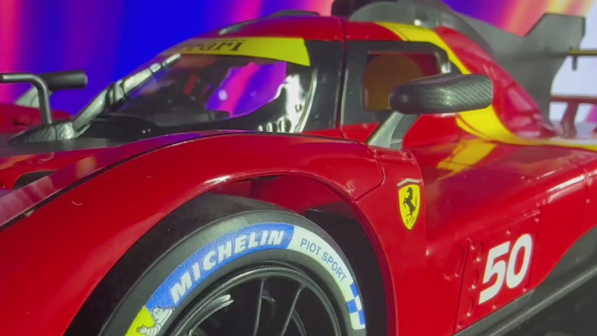 Ferrari 499P #50 RC car close-up showing aerodynamic rear body design Cocoland Toys