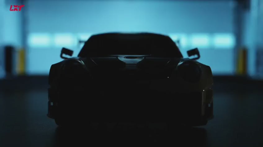RC sports car with LED headlights illuminated during low-light driving Cocoland Toys