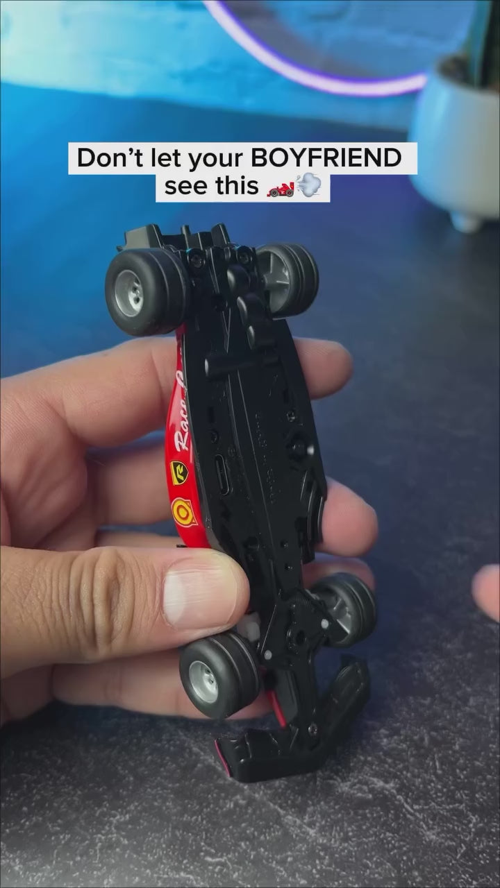 1:64 Die cast Metal F1 Mini RC Racing car with LED Lights | 2.4GHz Remote Control Car | 3 Speed Adjustable, USB Rechargeable Alloy RC Car for Kids & Adults Indoor/Outdoor Racing
