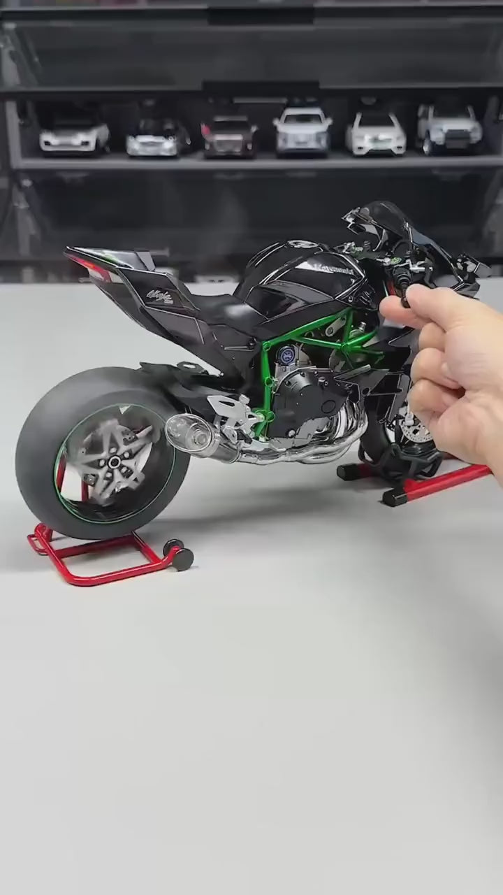 XLG 1/6 Scale Kawasaki Ninja H2R Diecast Motorcycle Model with Display Stand Premium Collector's Die Cast Bike