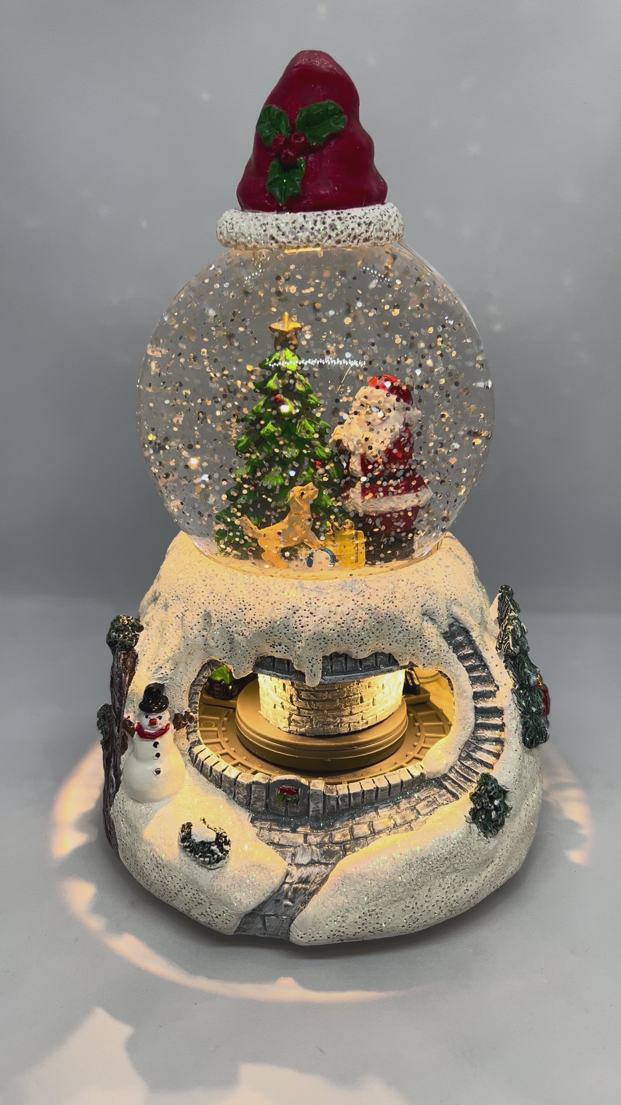 Musical Santa Out Of The Chimney Water Globe