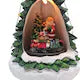 Musical Ceramic Decoration, Luminous and Animated, Santa Claus with Rotating Train, 24cm, USB Charging,