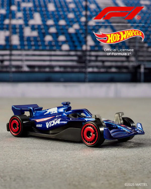 Cocoland Toyz Hot Wheels Formula 1 race car with red accents side view