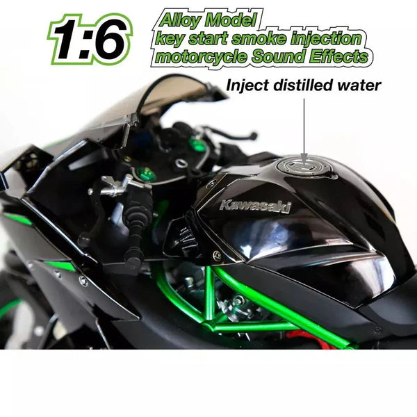 XLG 1:6 Scale Kawasaki Ninja H2R Diecast Motorcycle Model with Display Stand Premium Collector's Die Cast Bike