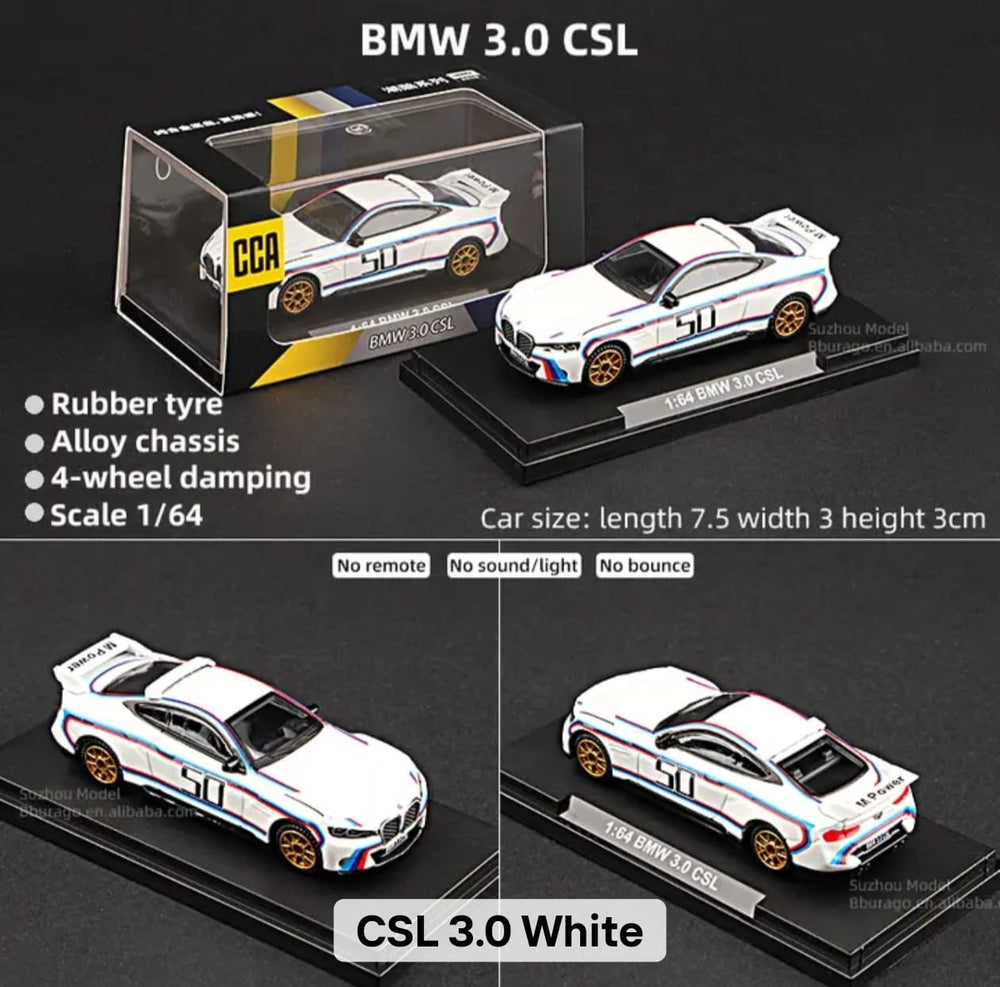 BMW 3.0 CSL White Motorsport Collectible Car Cocoland Toys