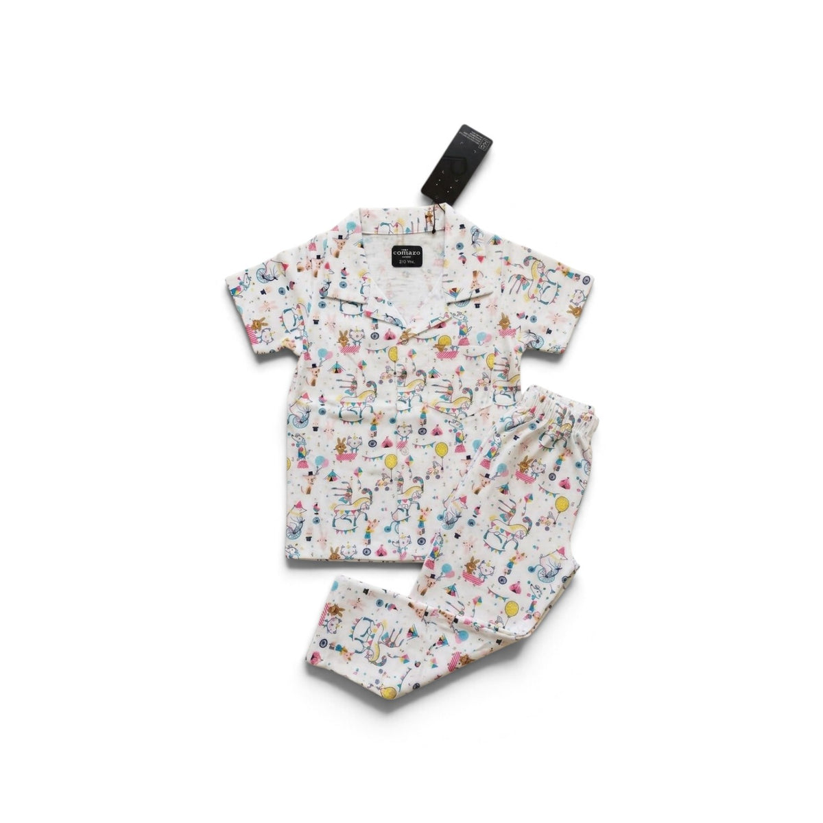 Adorable Circus Carnival Print Kids Pajama Set