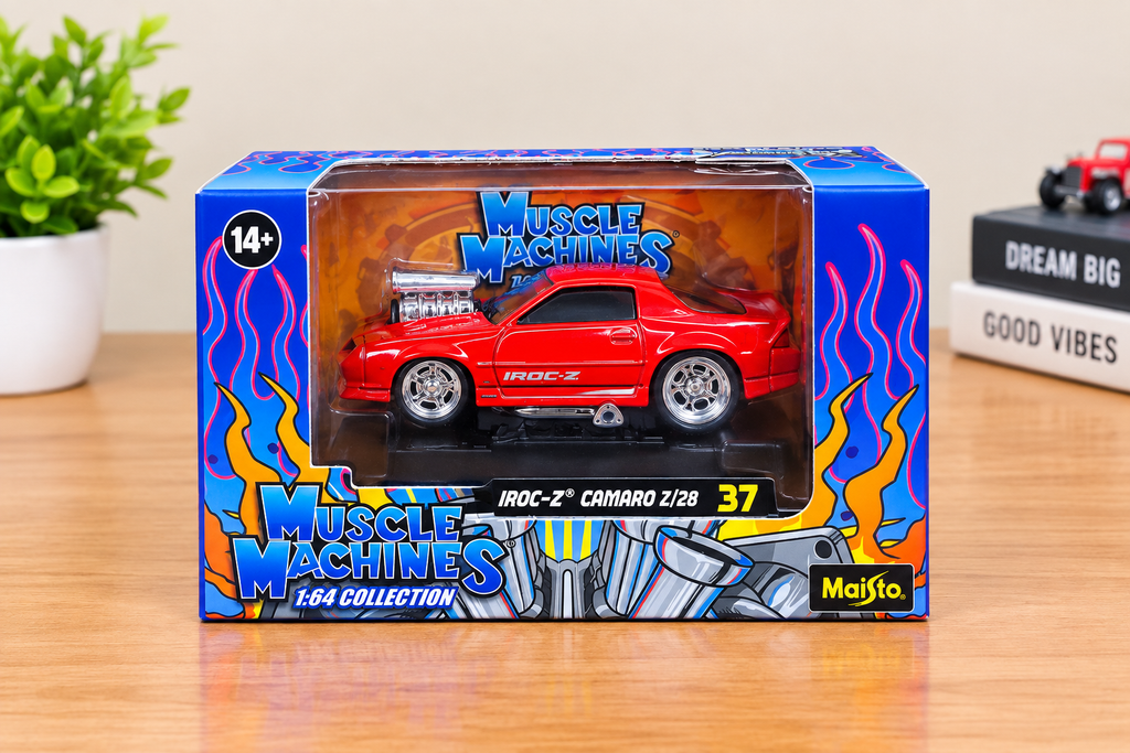 Maisto Muscle Machines 1988 Chevrolet Camaro Z/28 Red Diecast Car # 37 1:64