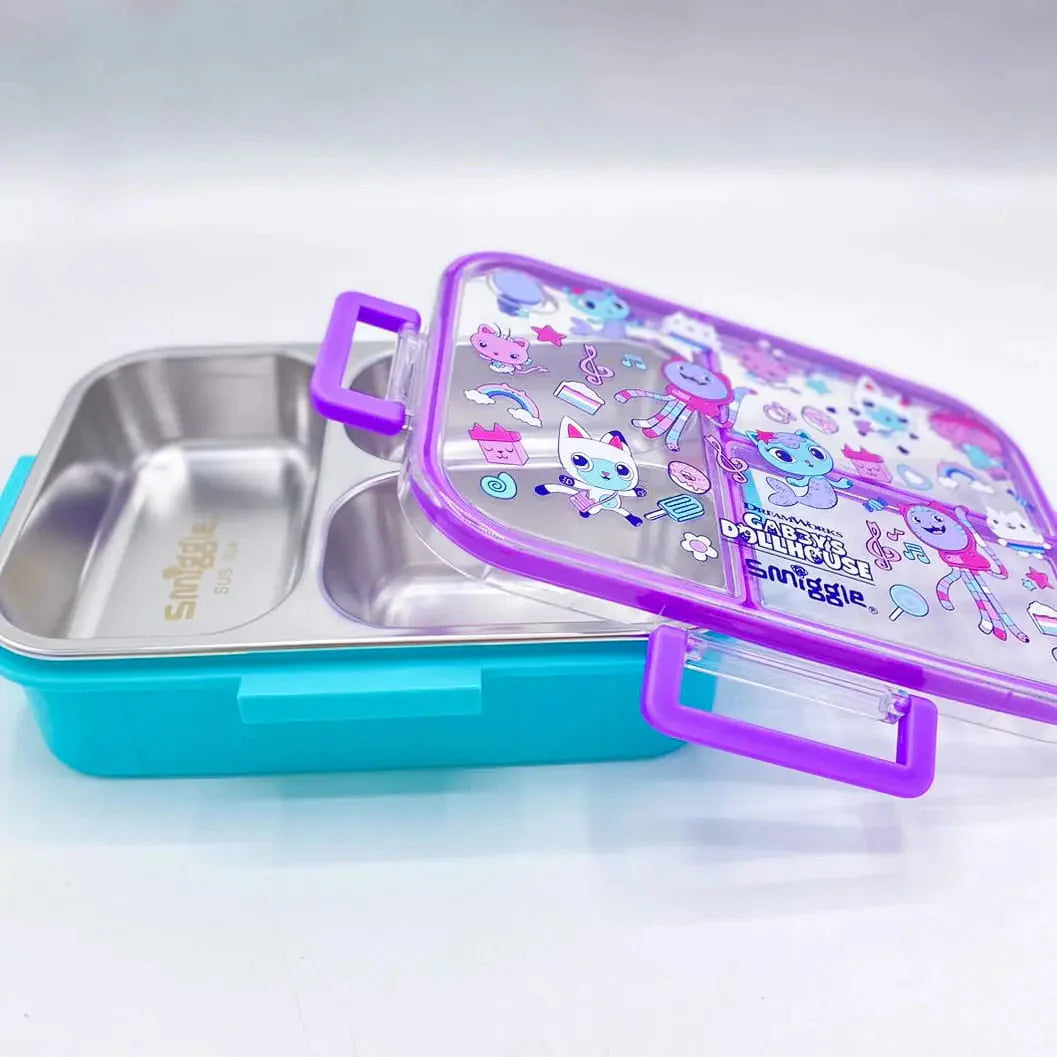 Smiggle Gabby's Dollhouse Lunch Box | Stainless Steel | 23x17x6.5cm