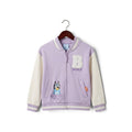 Bluey & Bingo "Best Friends Forever" Girls Lavender Varsity Jacket