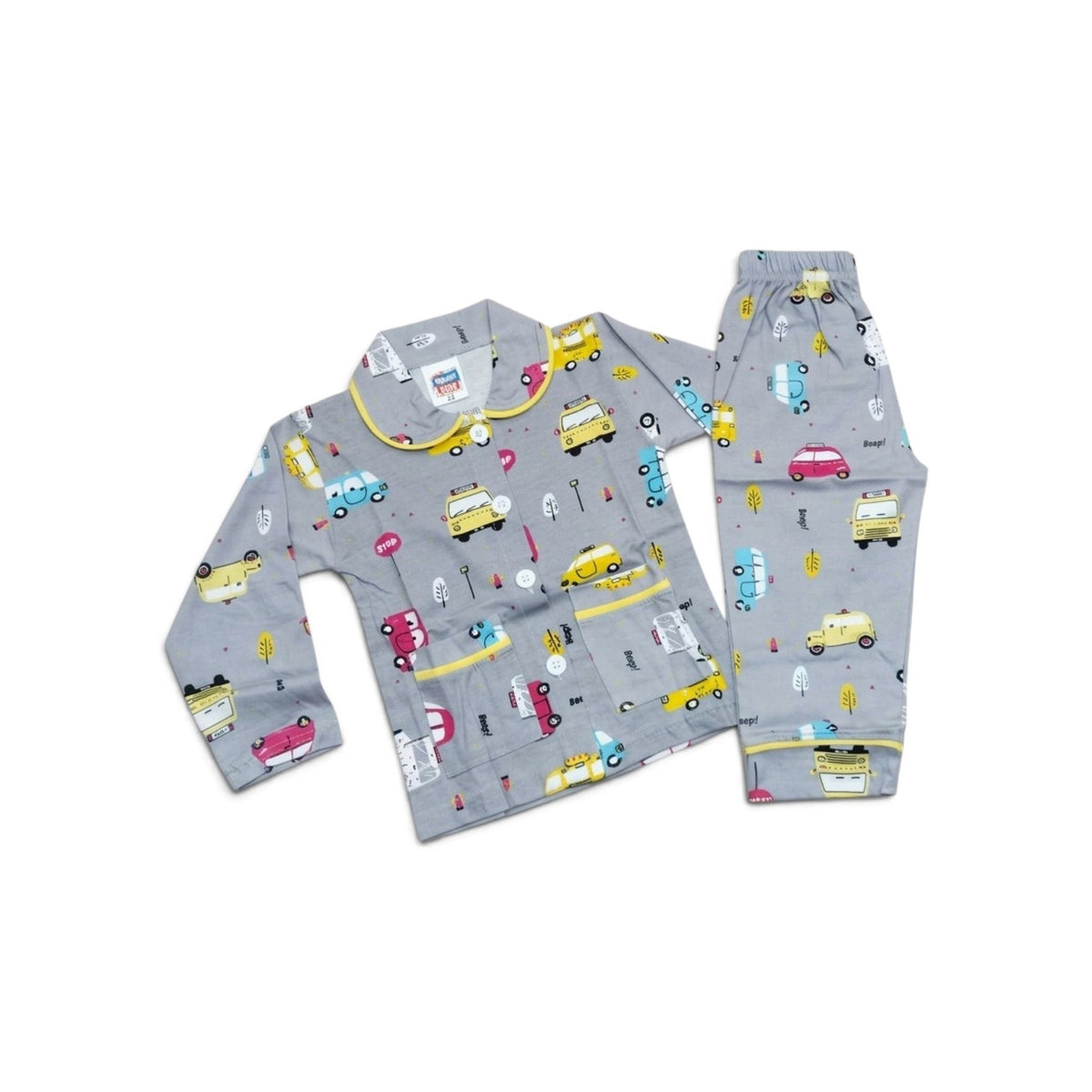 Kids Transportation-Print Cotton Night Suit Set