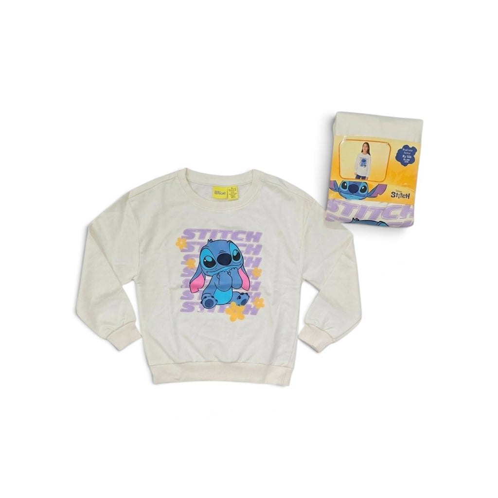 Disney Lilo & Stitch Kids' Cream Graphic Sweatshirt