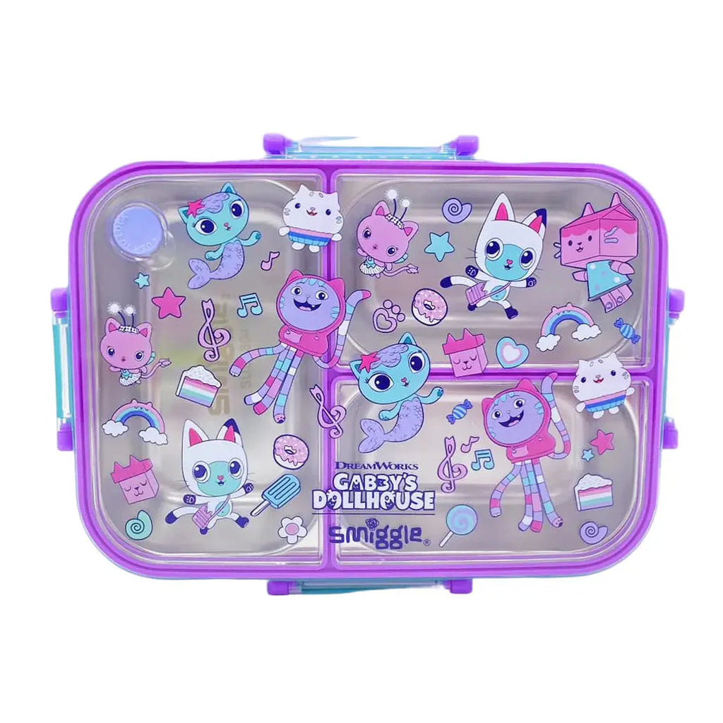 Smiggle Gabby's Dollhouse Lunch Box | Stainless Steel | 23x17x6.5cm