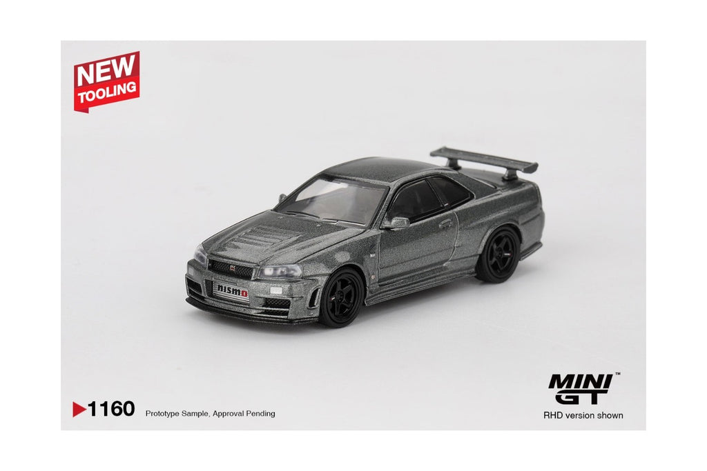 MINI GT Nissan Skyline GT-R R34 NISMO CRS Dark Metal Gray