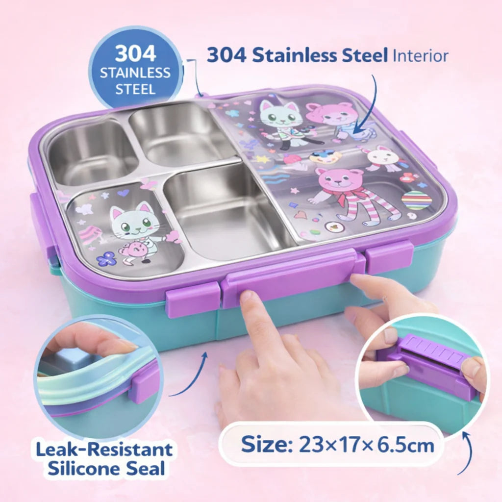 Smiggle Gabby's Dollhouse Lunch Box | Stainless Steel | 23x17x6.5cm