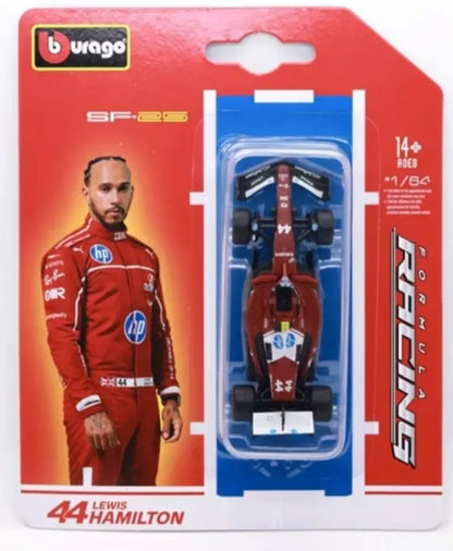 Official Bburago Formula Racing F1 Team 1:64 Diecast Scale Model Lewis Hamilton #44 - Ferrari SF-75