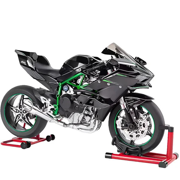 XLG 1/6 Scale Kawasaki Ninja H2R Diecast Motorcycle Model with Display Stand Premium Collector's Die Cast Bike