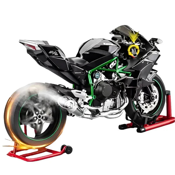 XLG 1:6 Scale Kawasaki Ninja H2R Diecast Motorcycle Model with Display Stand Premium Collector's Die Cast Bike