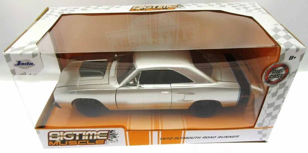 Jada 1:24 1970 Plymouth Road Runner ~ Die Cast Car ~ Bigtime Muscle ~ Silver