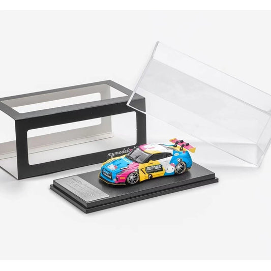 MC 1:64 Nissan GTR R35 Wide Body Diecast Model Car HEELLO KITTY Painting