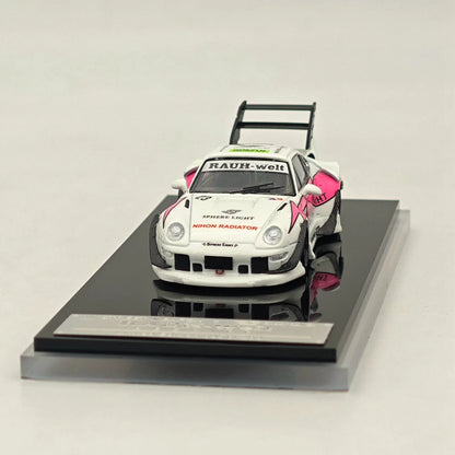 SW 1/64 RWB 993 Rauh-Welt Modified Pink #23 Tall Wing Diecast Model Car Limited