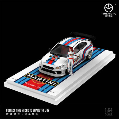 TIMEMICRO 1:64 Subaru WRX-STI Martini Livery With Character ( Limited Edition 264/ 999 )