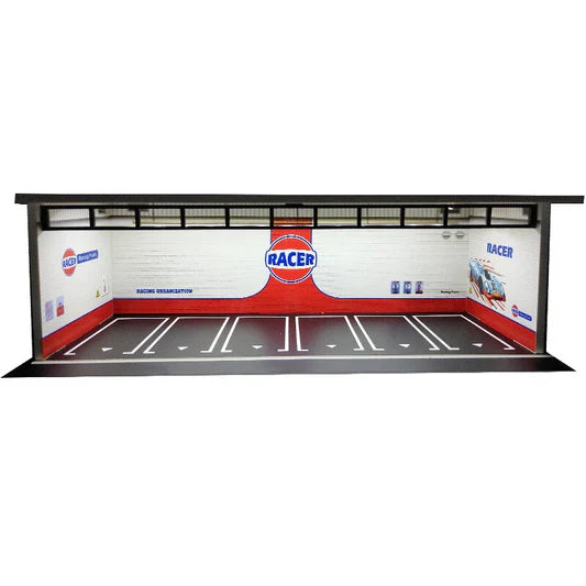 1:64 Scale Racer Diorama Car Garage Model Lighting Car Parking Lot Scene Display Model