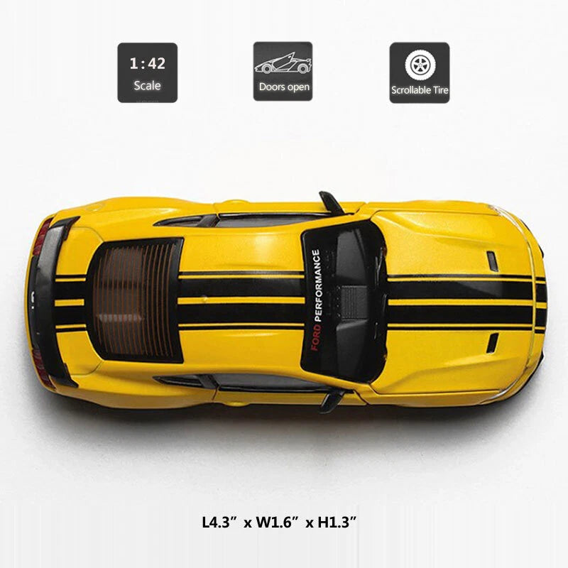 1:42 Ford Mustang GT Diecast Model Car Kit Top View and Accessories Cocoland Toys