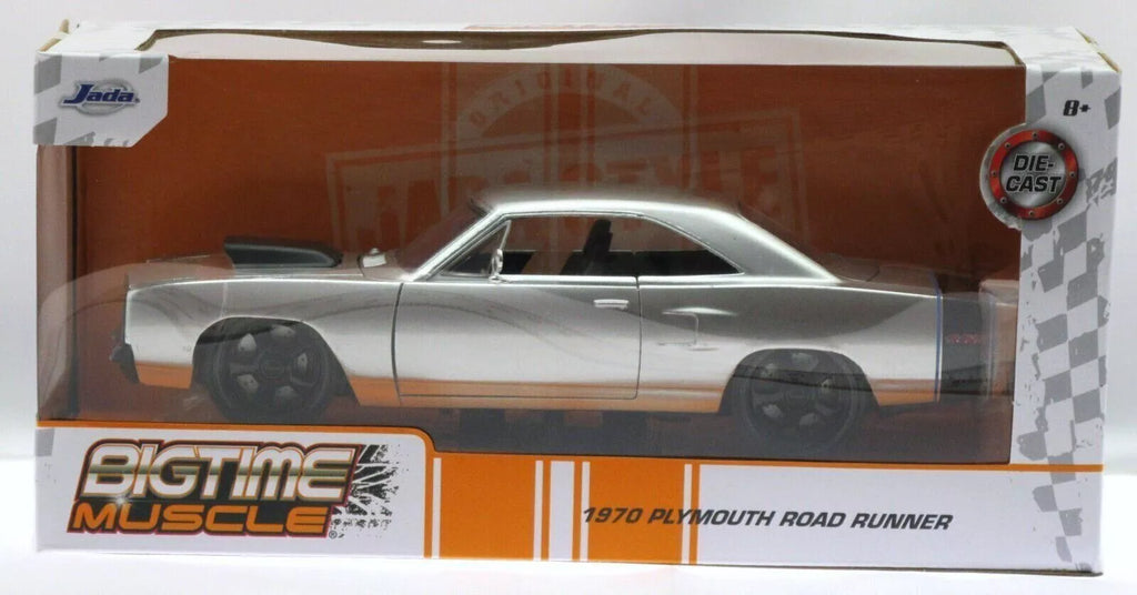 Jada 1:24 1970 Plymouth Road Runner ~ Die Cast Car ~ Bigtime Muscle ~ Silver