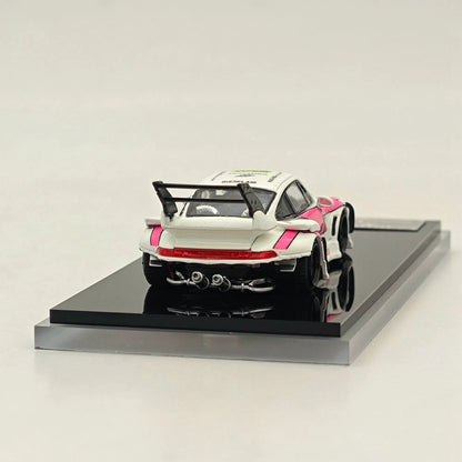 SW 1/64 RWB 993 Rauh-Welt Modified Pink #23 Tall Wing Diecast Model Car Limited