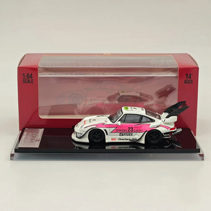 SW 1/64 RWB 993 Rauh-Welt Modified Pink #23 Tall Wing Diecast Model Car Limited