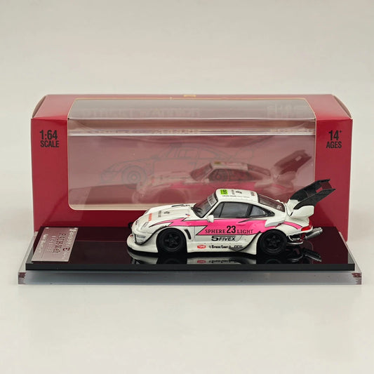 SW 1/64 RWB 993 Rauh-Welt Modified Pink #23 Tall Wing Diecast Model Car Limited