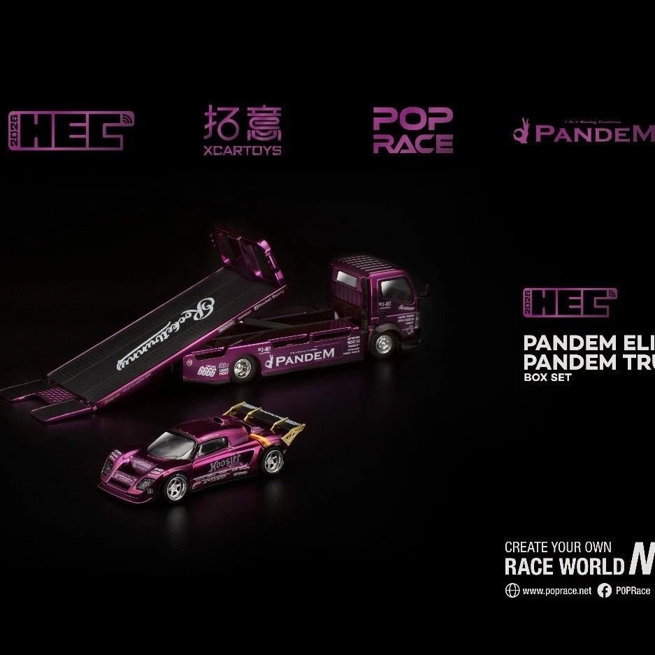 [PRE-ORDER] XCartoys Pop Race 1/64 Pandem Lotus Elise Set Beijing Exclusive Purple Chrome